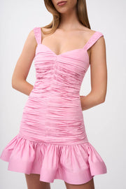 Lucia Gather Mini Dress - Pink