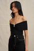 Luelle Off Shoulder Knit Top - Black