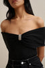 Luelle Off Shoulder Knit Top - Black