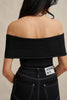 Luelle Off Shoulder Knit Top - Black