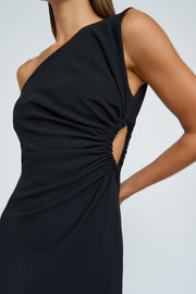 Mariella Asymmetric Midi Dress | Final Sale - Black