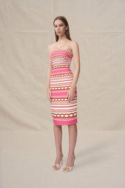 Melina Mosaic Midi Dress | Final Sale - Pink