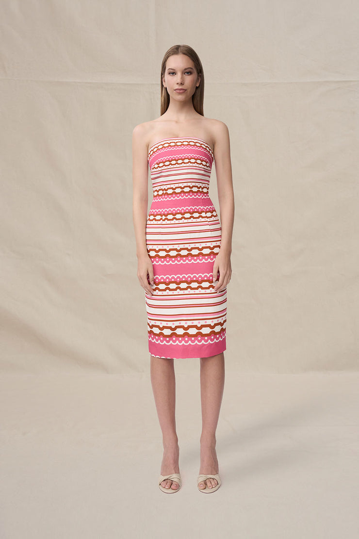 Melina Mosaic Midi Dress | Final Sale - Pink