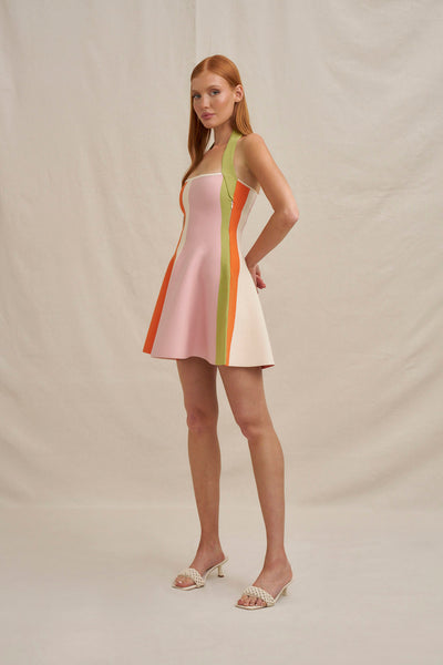 Melon Knit Dress - Green Pink Red Multi