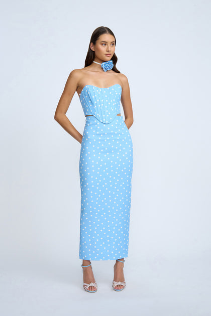 Sea polka dot corset sale dress