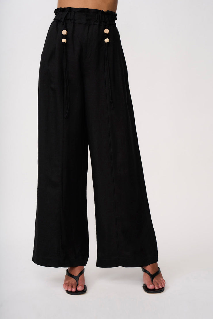 Malaya Linen Pant | Final Sale - Black