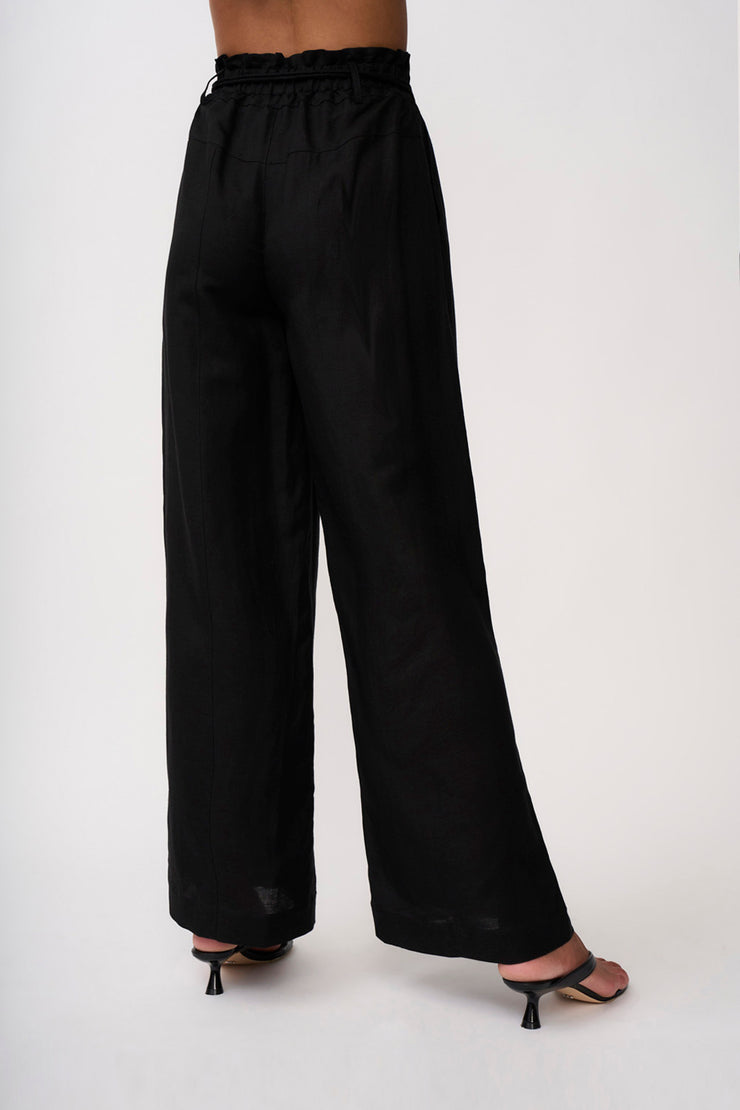 Malaya Linen Pant | Final Sale - Black