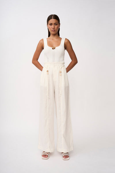 Malaya Linen Pant- Ivory