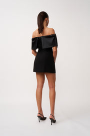 The Molly Bow Mini Dress - Black