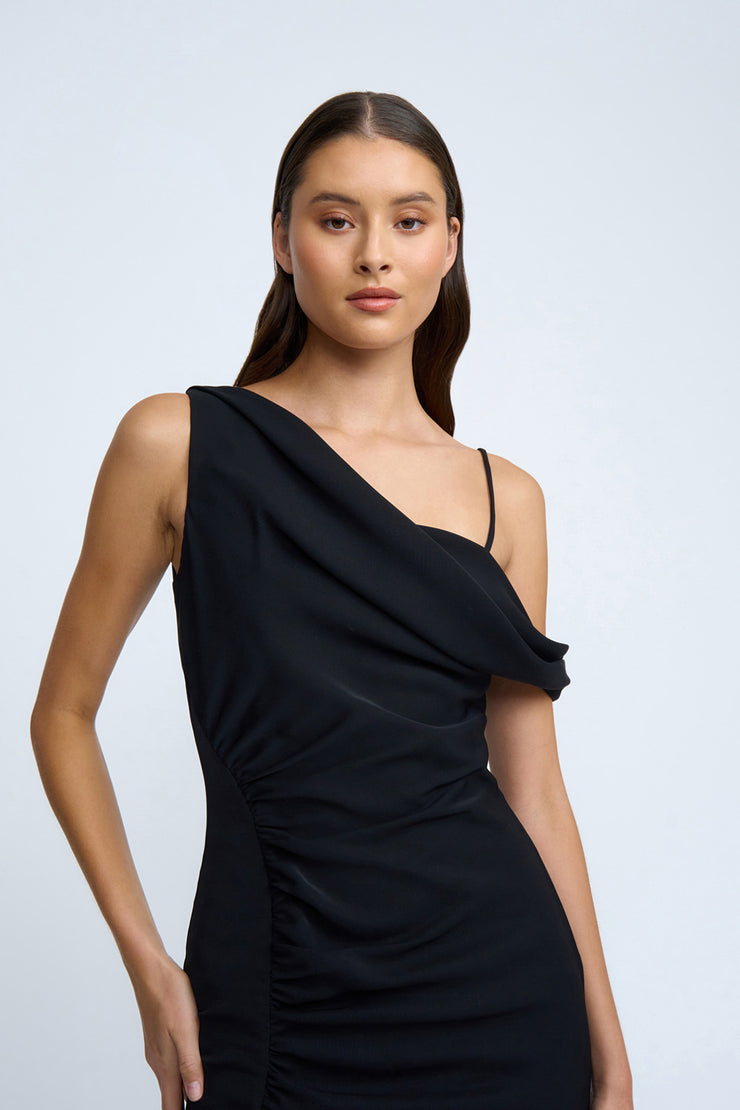 Nadel Asymmetric Split Dress | Final Sale - Black BY JOHNNY. Nadel Asymmetric Split Dress | Final Sale - Black BY JOHNNY.