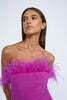 Nadia Feather Mini Dress - Pink