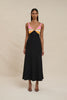 Naomi Bias Midi Dress - Black