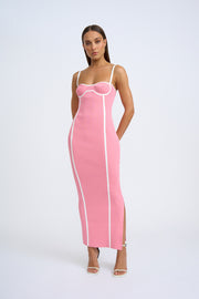 Nautilus Swirl Knit Midi Dress - Pink Ivory