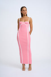 Nautilus Swirl Knit Midi Dress - Pink Ivory