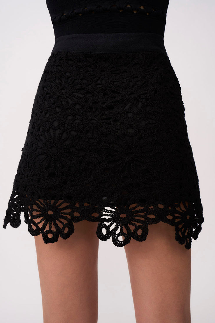 Nero Flora Mini Skirt - Black