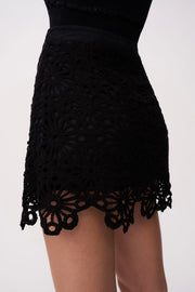 Nero Flora Mini Skirt - Black