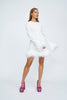 Nicola Feather Trimmed Mini Dress - Ivory