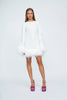 Nicola Feather Trimmed Mini Dress - Ivory