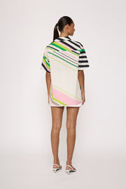 Noah Stripe Sun Shirt - Green Pink Black Multi