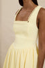 Nova Scallop Midi Dress - Lemon