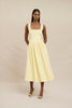 Nova Scallop Midi Dress - Lemon