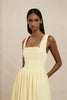 Nova Scallop Midi Dress - Lemon