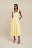 Nova Scallop Midi Dress - Lemon