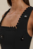 Nova Scallop Mini Dress - Black