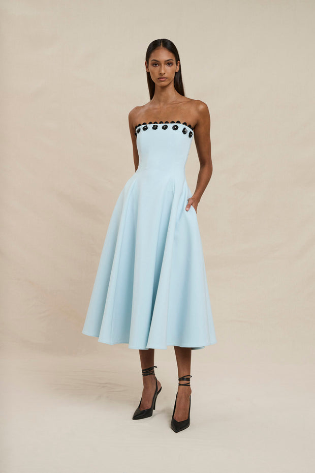 Oceana Strapless Dress - Black Blue