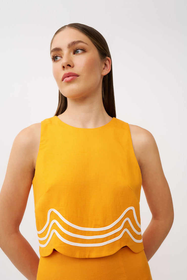 Ocean Tide Crop Top - Mango