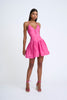 Oriana Gather Panel Mini Dress - Deep Pink