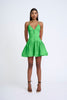 Oriana Gather Panel Mini Dress - Green