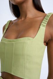 Panelled Cargo Bustier - Moss Green