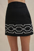Paradise Contrast Mini Skirt - Ivory Black