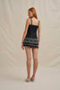 Paradise Contrast Mini Skirt - Ivory Black