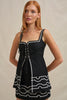 Paradise Lace Up Camisole - Ivory Black