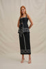 Paradise Palm Ankle Skirt - Ivory Black