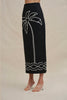 Paradise Palm Ankle Skirt - Ivory Black