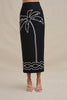 Paradise Palm Ankle Skirt - Ivory Black