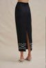 Paradise Palm Ankle Skirt - Ivory Black