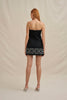 Paradise Palm Strapless Mini Dress - Ivory Black