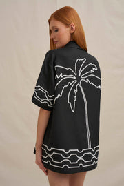 Paradise Palm Sun Shirt - Ivory Black