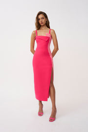 Phillipa Fold Contrast Dress - Pink