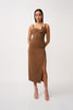 Phillipa Fold Contrast Dress - Chocolate Brown