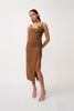 Phillipa Fold Contrast Dress - Chocolate Brown