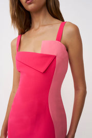 Phillipa Fold Contrast Dress - Pink