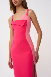 Phillipa Fold Contrast Dress - Pink