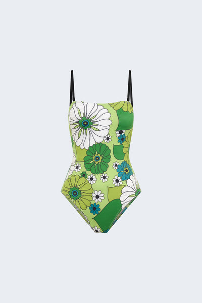 Pikes Floral One Piece - Green Multi