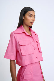 Pink Salt Pocket Crop Shirt | Final Sale - Pink Salt