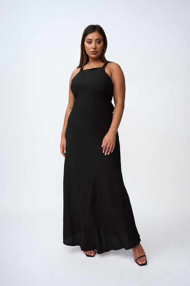 Piper Bias Midi Dress | Final Sale - Black